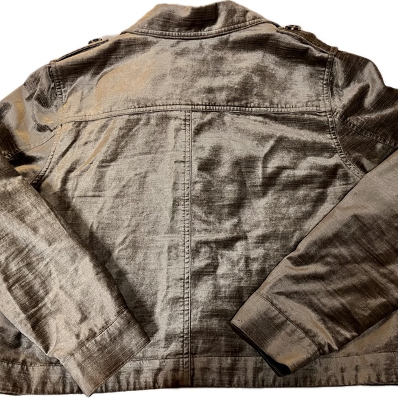 Cabi Gray/Ash Crushed Velvet Topper Cropped Jacket With Pockets Size Large - Picture 2 of 7